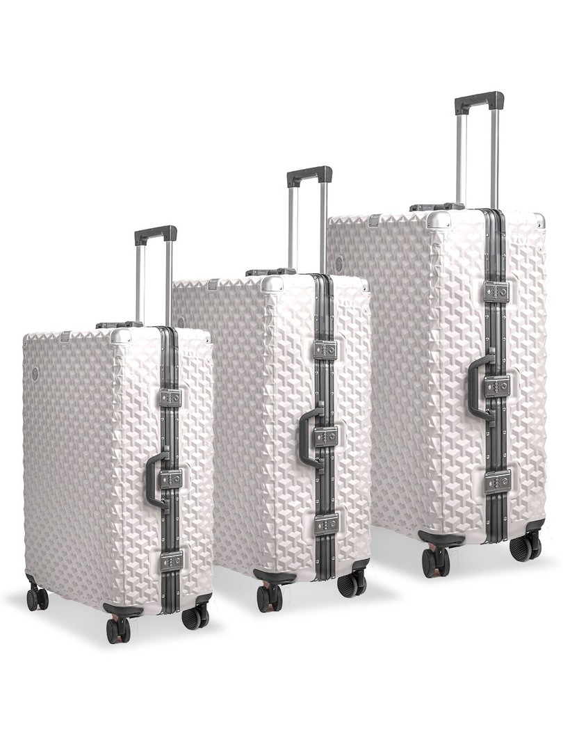 Bags & Backpacks CLUB HACHI Cubex Set Of 3 Textured Hard-Sided 360-Degree Rotation Trolley Bag